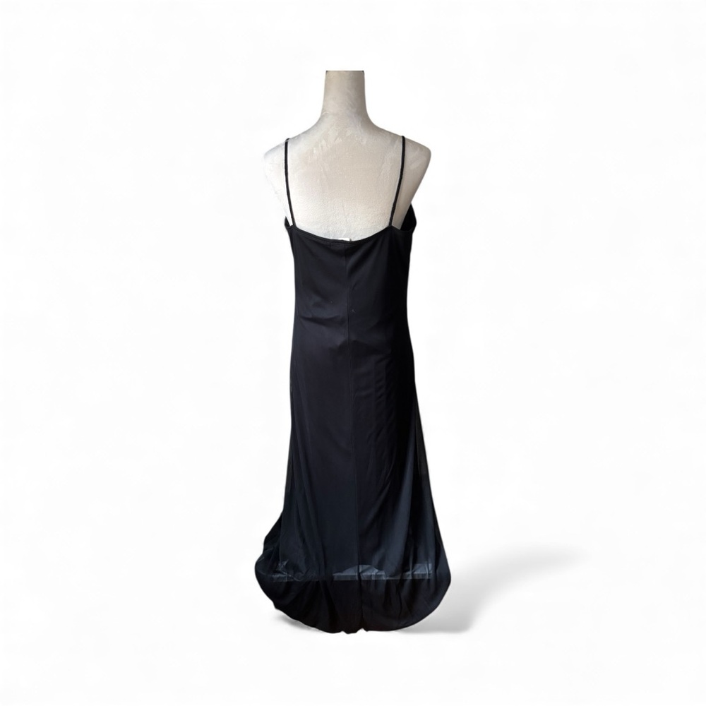 Vintage Y2K Sz 14 California Concepts Sheer Black Floral Empire Waist Prom Dress - Picture 8 of 9